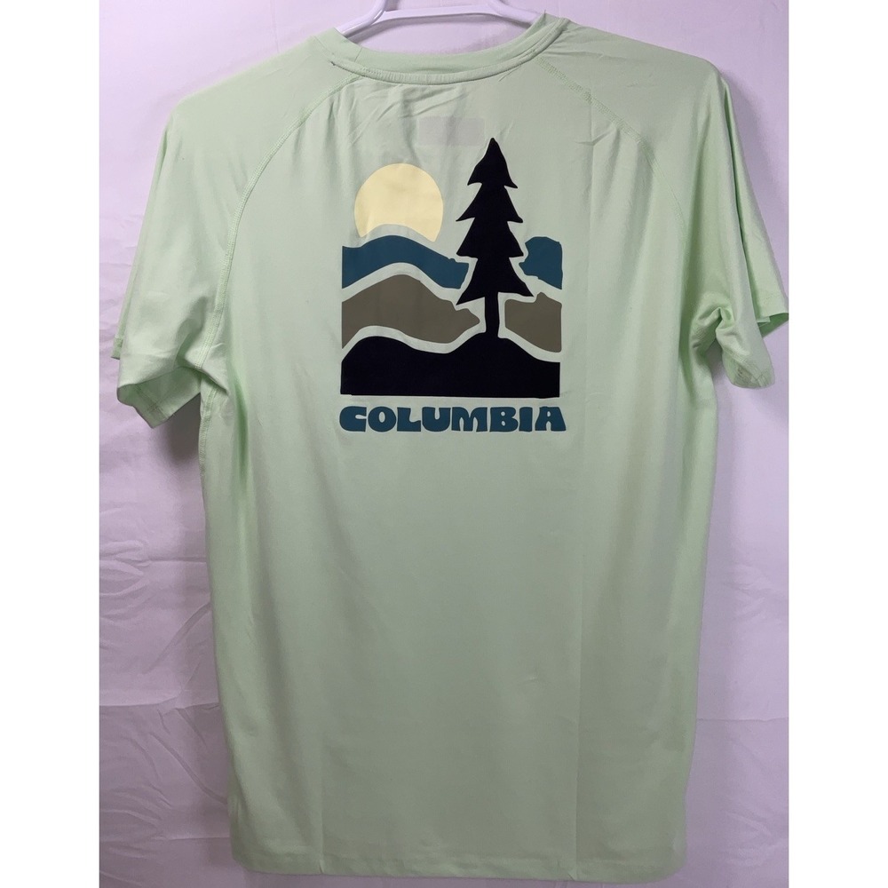 NWT‎ Men's Columbia Dri-Fit Explorers Canyon Back Graphic T-Shirt Green - XL